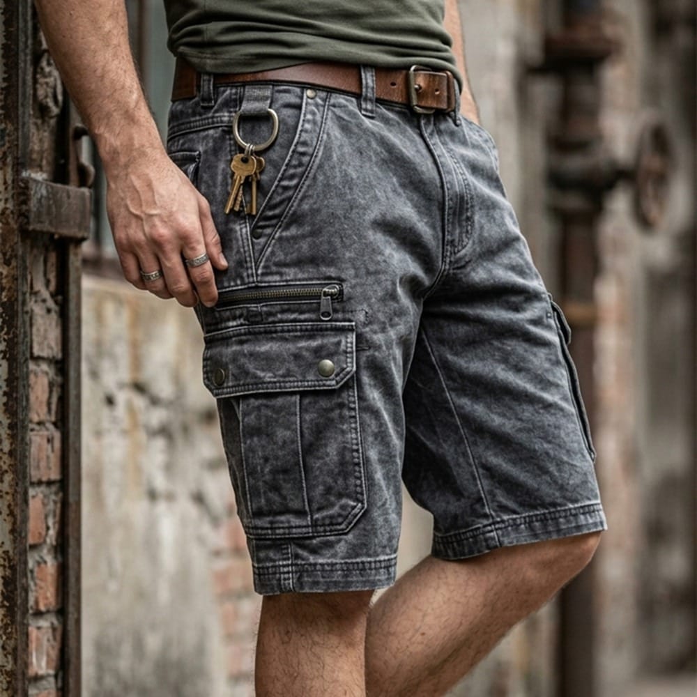 MAISON VALÉRIE | Short cargo en jean pour hommes