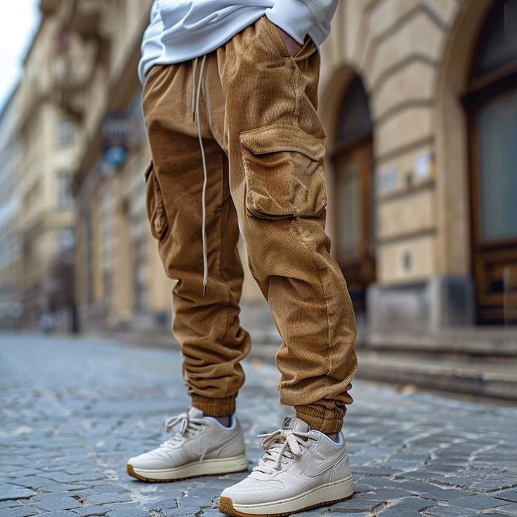 MAISON VALÉRIE | Pantalon en velours côtelé à cordon pour homme