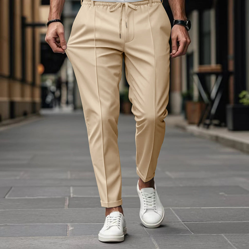 MAISON VALÉRIE | Pantalons chino slim fit avec cordon de serrage pour hommes