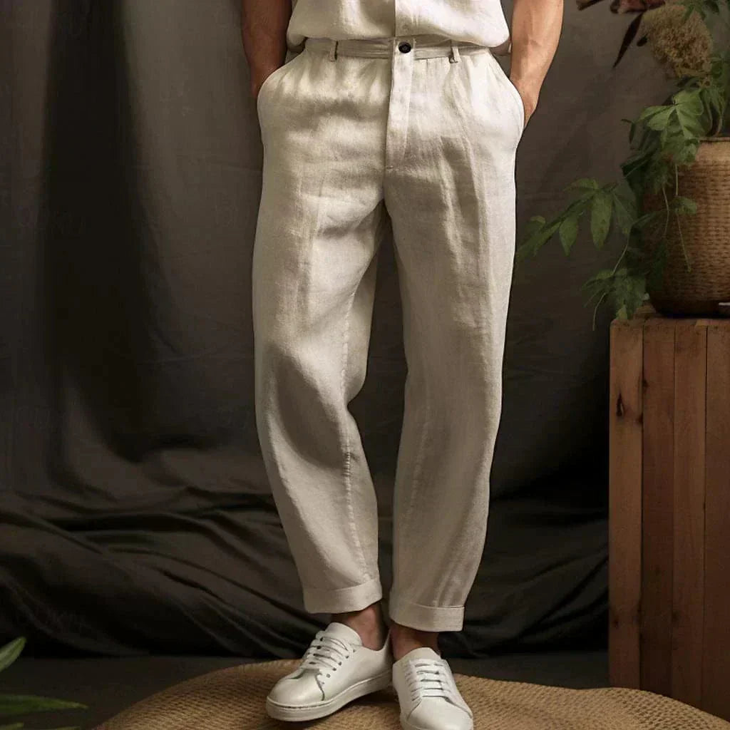 MAISON VALÉRIE | Pantalon d'été classique en lin pour homme