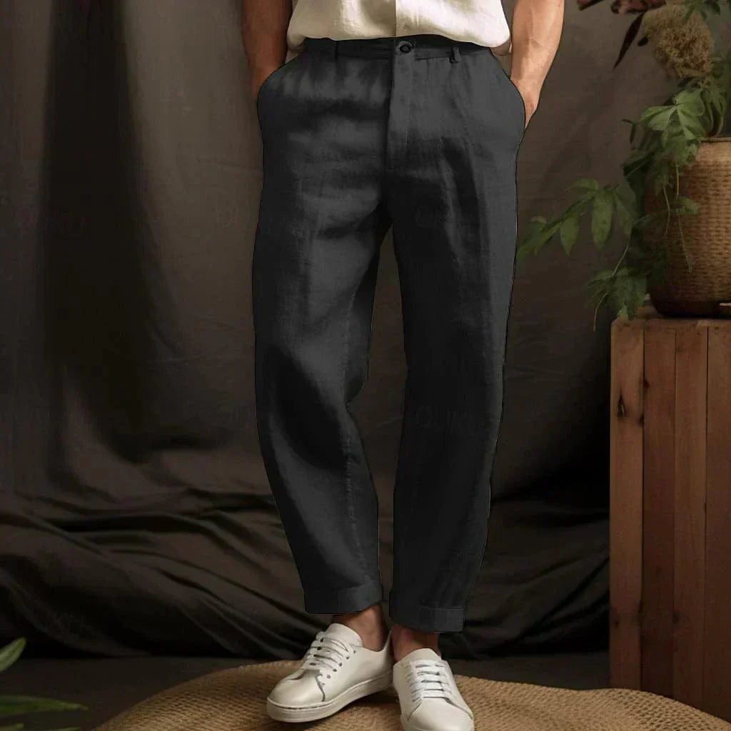 MAISON VALÉRIE | Pantalon d'été classique en lin pour homme