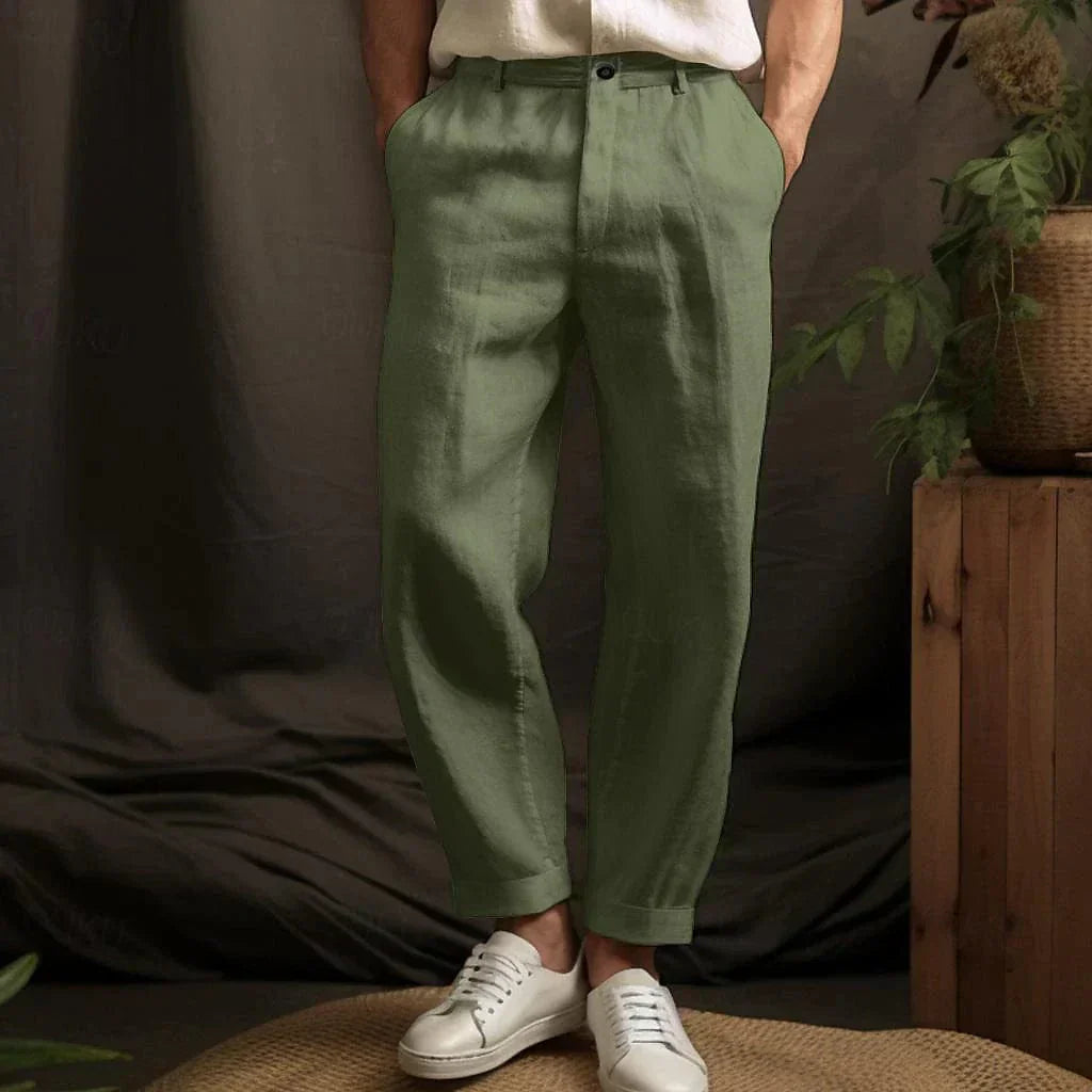 MAISON VALÉRIE | Pantalon d'été classique en lin pour homme