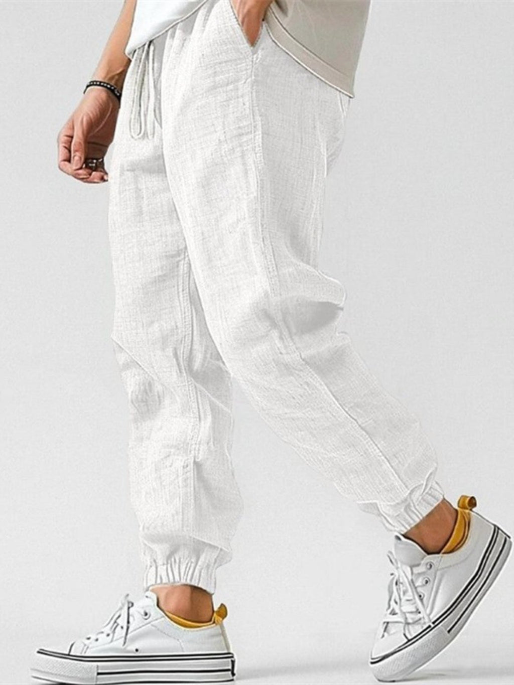 MAISON VALÉRIE | Joggers en lin pour hommes