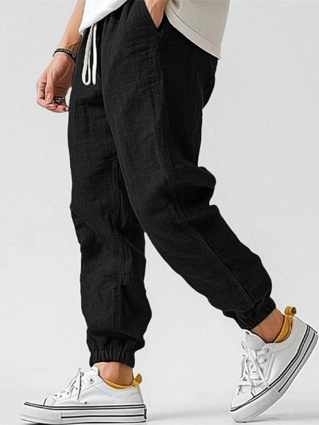 MAISON VALÉRIE | Joggers en lin pour hommes