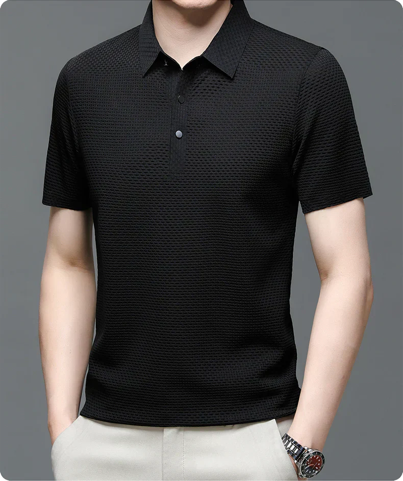 MAISON VALÉRIE | Polo texturé à manches courtes pour homme