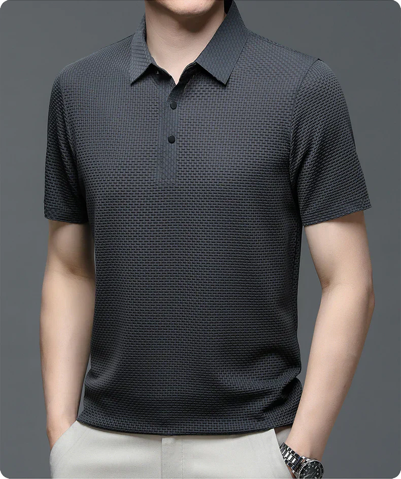 MAISON VALÉRIE | Polo texturé à manches courtes pour homme