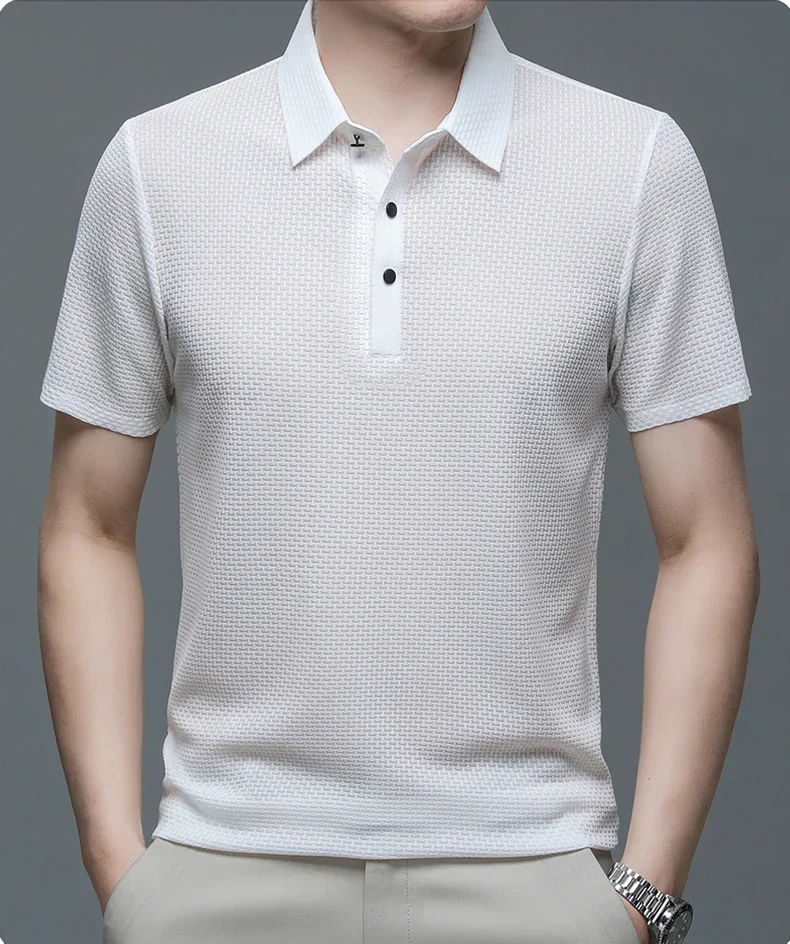 MAISON VALÉRIE | Polo texturé à manches courtes pour homme