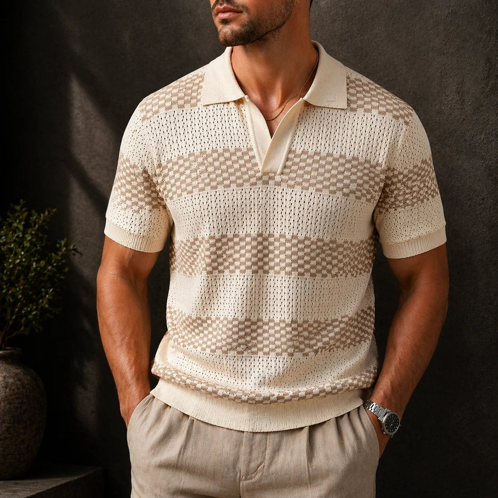 MAISON VALÉRIE | Chemise à rayures et col ouvert pour hommes