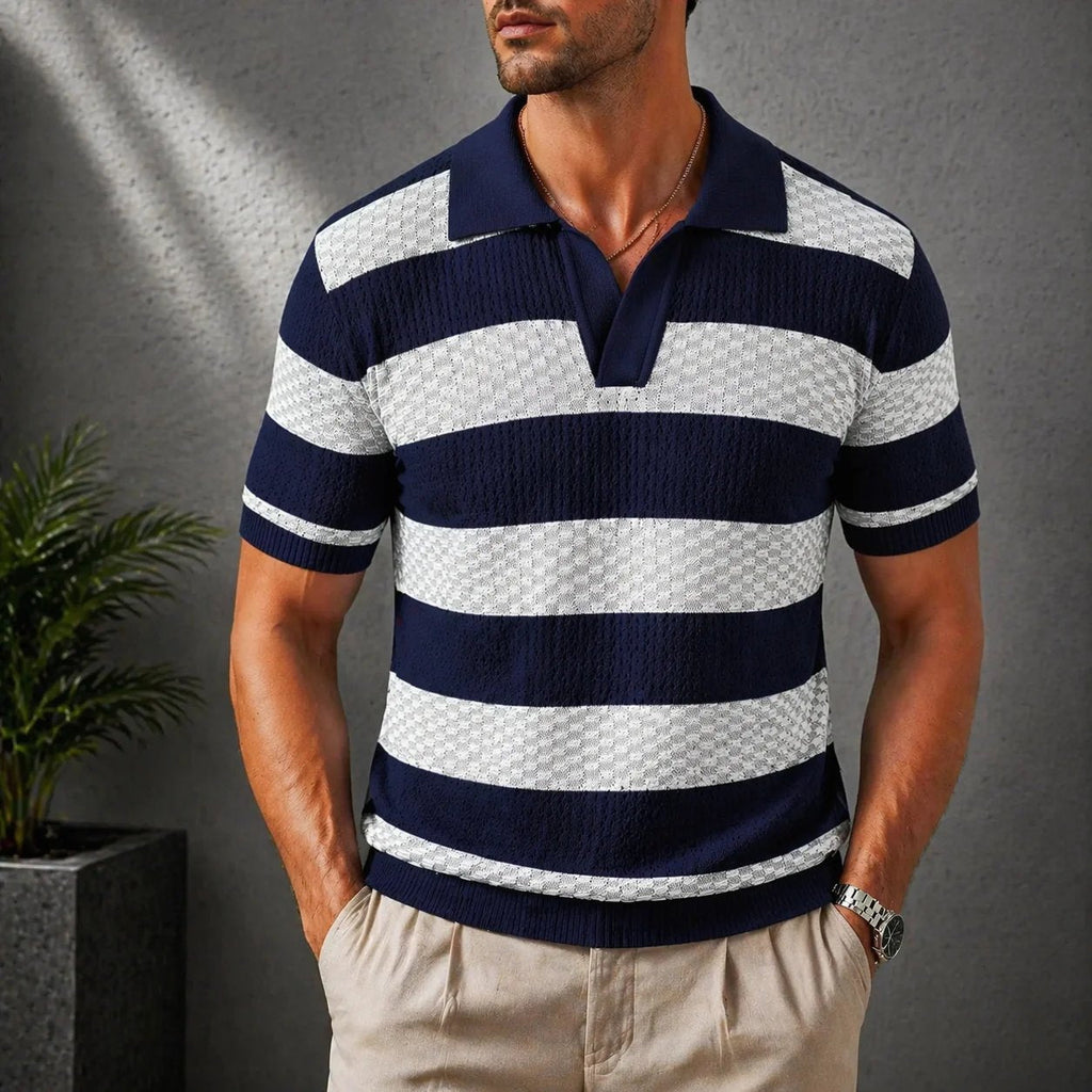 MAISON VALÉRIE | Chemise à rayures et col ouvert pour hommes