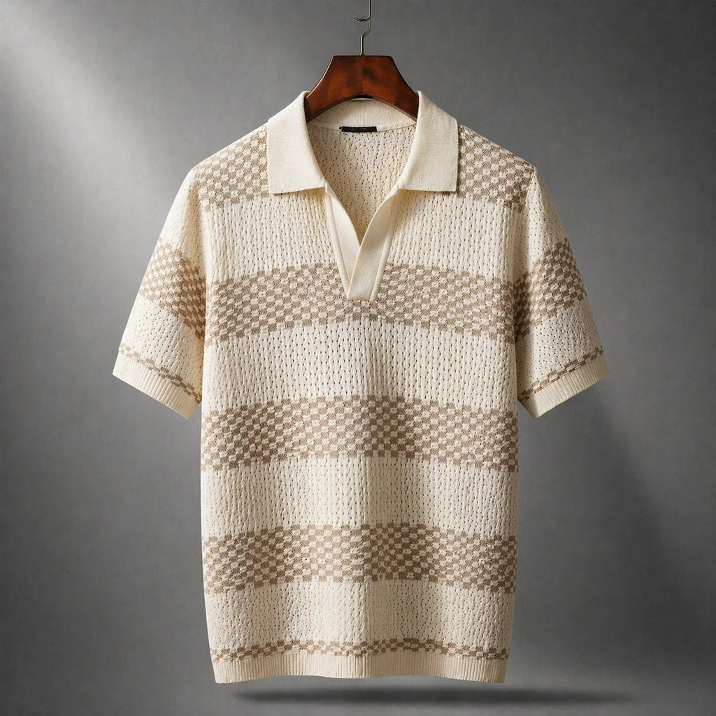 MAISON VALÉRIE | Chemise à rayures et col ouvert pour hommes