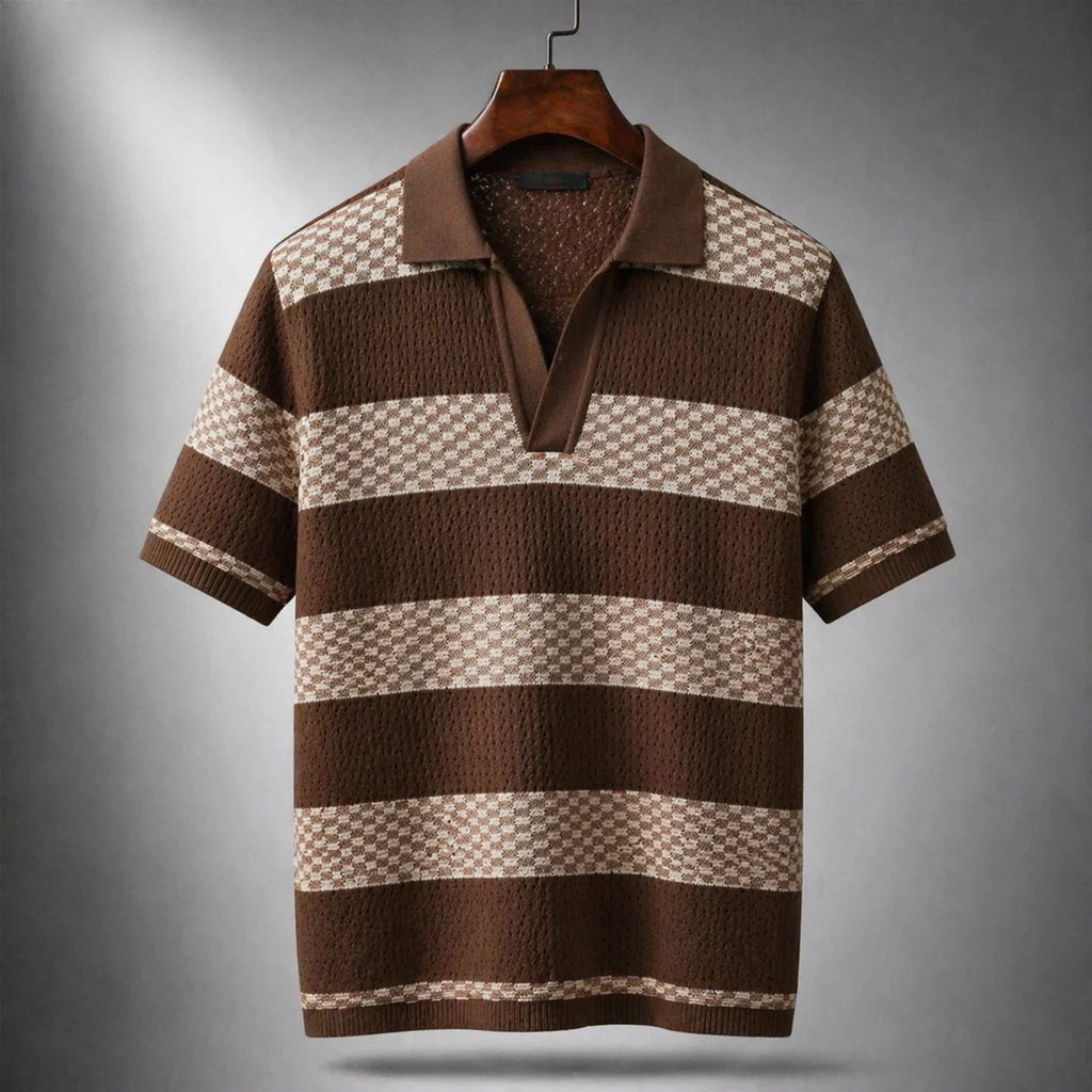 MAISON VALÉRIE | Chemise à rayures et col ouvert pour hommes