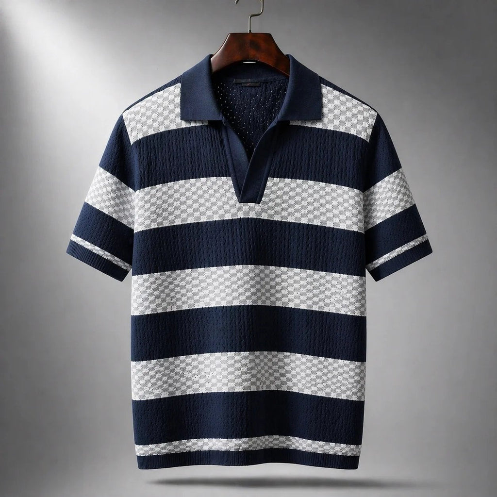 MAISON VALÉRIE | Chemise à rayures et col ouvert pour hommes