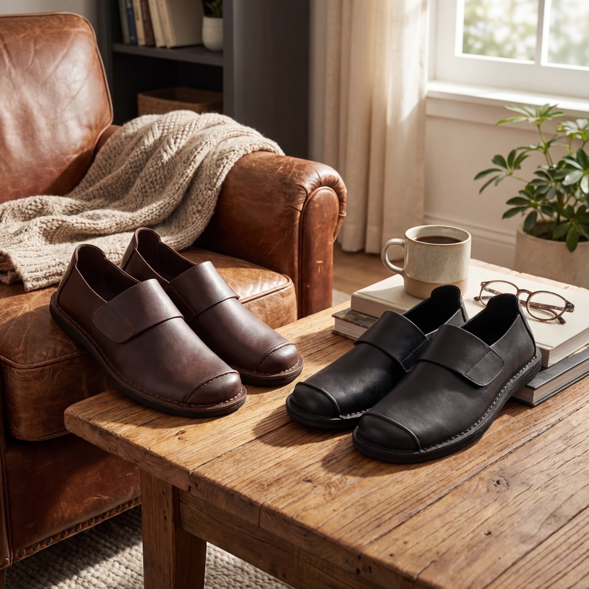 MAISON VALÉRIE | Loafer élégant avec un de sangle minimal pour hommes