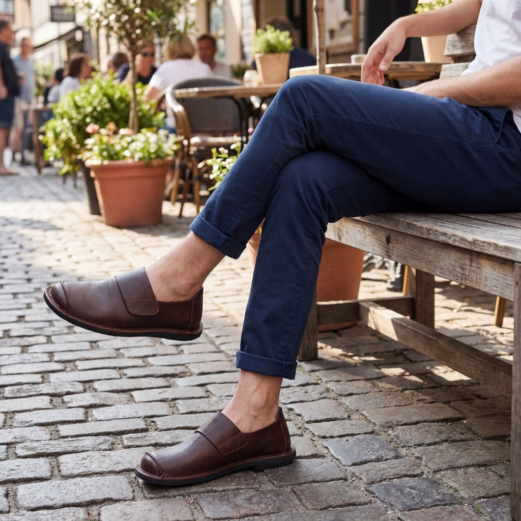 MAISON VALÉRIE | Loafer élégant avec un de sangle minimal pour hommes
