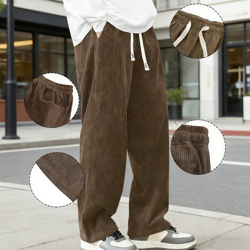 MAISON VALÉRIE | Pantalons en corduroy à taille élastique pour hommes