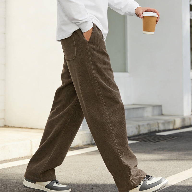 MAISON VALÉRIE | Pantalons en corduroy à taille élastique pour hommes