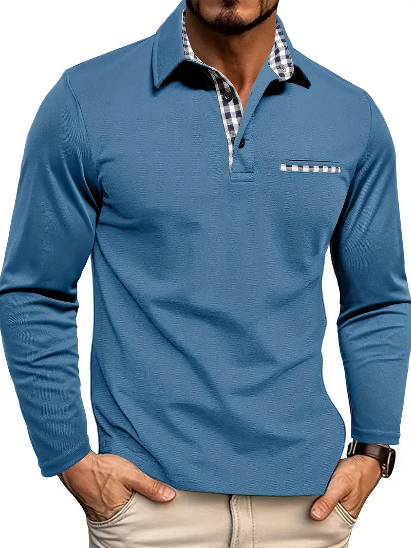 MAISON VALÉRIE | Polo à manches longues coupe slim pour hommes
