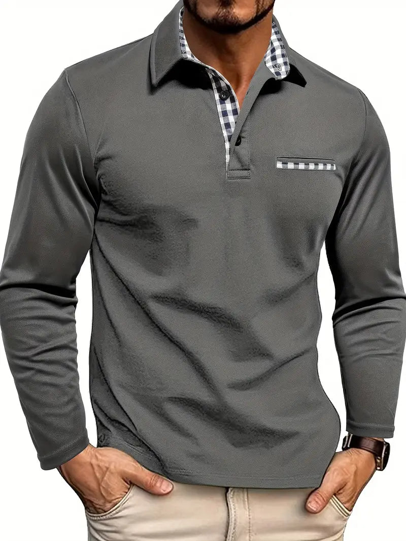 MAISON VALÉRIE | Polo à manches longues coupe slim pour hommes