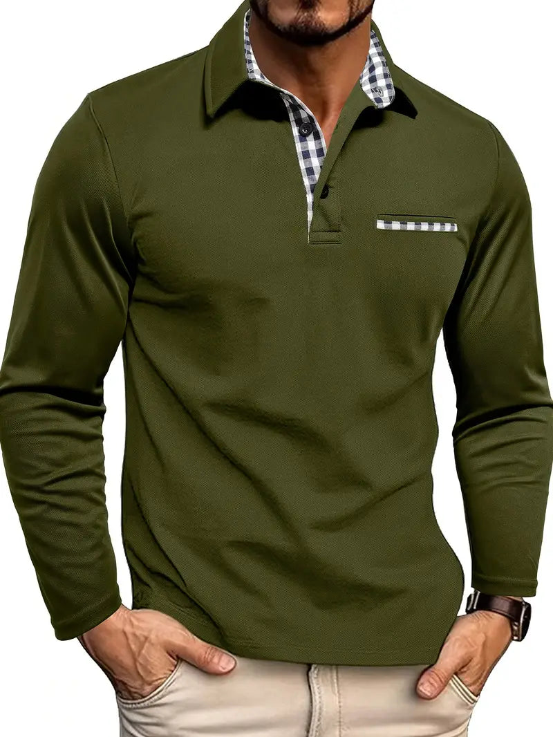 MAISON VALÉRIE | Polo à manches longues coupe slim pour hommes