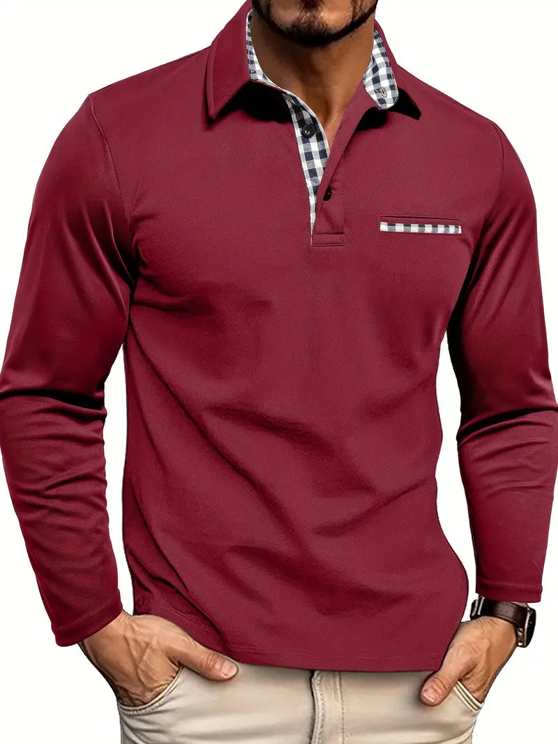 MAISON VALÉRIE | Polo à manches longues coupe slim pour hommes