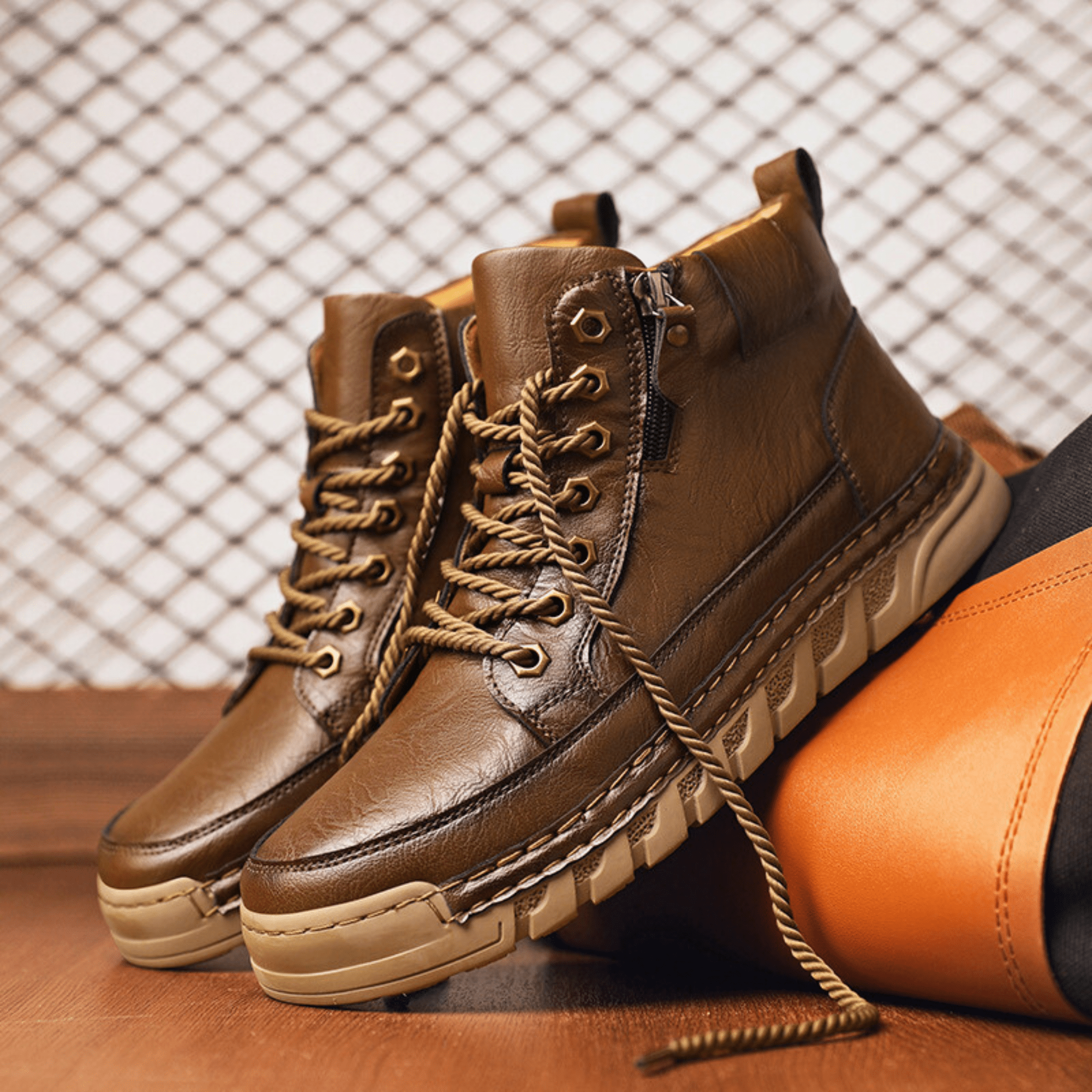 Bottes en cuir pour homme