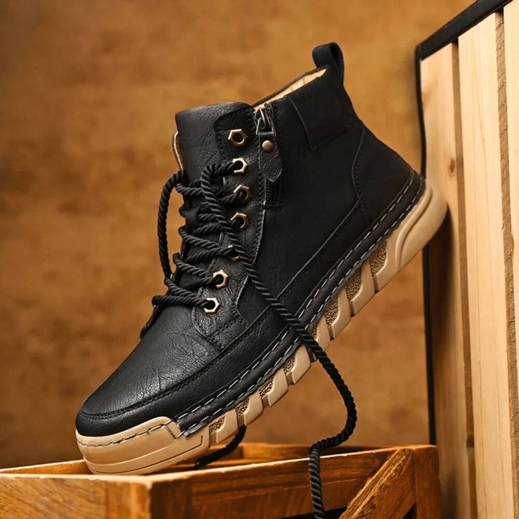 Bottes en cuir pour homme